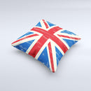 Grunge Vintage Textured London England Flag Ink-Fuzed Decorative Throw Pillow