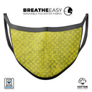 Grunge Yellow Overlapping Circles - Made in USA Mouth Cover Unisex Anti-Dust Cotton Blend Reusable & Washable Face Mask with Adjustable Sizing for Adult or Child