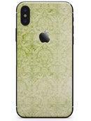 Grunge green Yellow Damask Pattern - iPhone X Skin-Kit