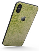 Grunge green Yellow Damask Pattern - iPhone X Skin-Kit