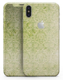 Grunge green Yellow Damask Pattern - iPhone X Skin-Kit