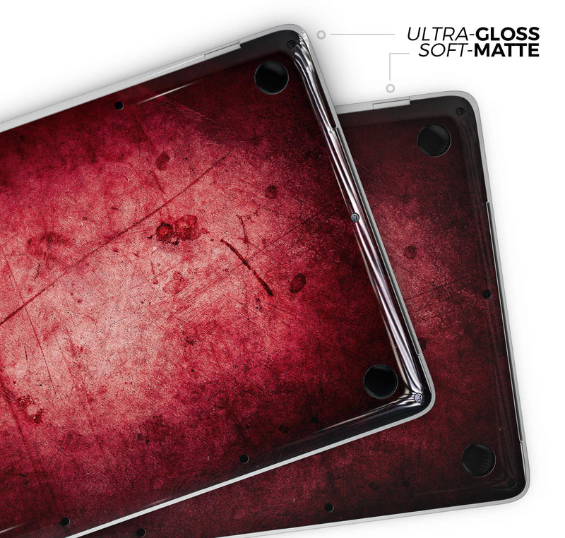 Grungy Red Scratched Surface - Skin Decal Wrap Kit Compatible with the Apple MacBook Pro, Pro with Touch Bar or Air (11", 12", 13", 15" & 16" - All Versions Available)