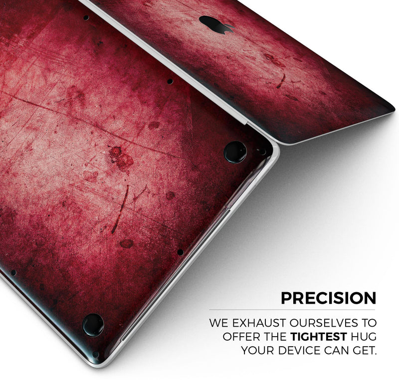 Grungy Red Scratched Surface - Skin Decal Wrap Kit Compatible with the Apple MacBook Pro, Pro with Touch Bar or Air (11", 12", 13", 15" & 16" - All Versions Available)