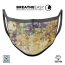 Grungy Abstract Purple Mosaic - Made in USA Mouth Cover Unisex Anti-Dust Cotton Blend Reusable & Washable Face Mask with Adjustable Sizing for Adult or Child