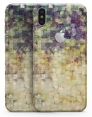 Grungy Abstract Purple Mosaic - iPhone X Skin-Kit