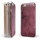 Grungy Black and Maroon Damask Pattern iPhone 6/6s or 6/6s Plus 2-Piece Hybrid INK-Fuzed Case