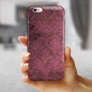 Grungy Black and Maroon Damask Pattern iPhone 6/6s or 6/6s Plus 2-Piece Hybrid INK-Fuzed Case