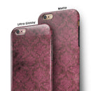 Grungy Black and Maroon Damask Pattern iPhone 6/6s or 6/6s Plus 2-Piece Hybrid INK-Fuzed Case