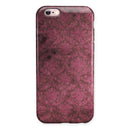 Grungy Black and Maroon Damask Pattern iPhone 6/6s or 6/6s Plus 2-Piece Hybrid INK-Fuzed Case