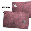 Grungy Black and Maroon Damask Pattern - Premium Protective Decal Skin-Kit for the Apple Credit Card