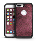 Grungy Black and Maroon Damask Pattern - iPhone 7 or 7 Plus Commuter Case Skin Kit