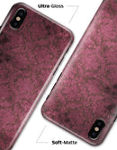 Grungy Black and Maroon Damask Pattern - iPhone X Clipit Case