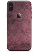 Grungy Black and Maroon Damask Pattern - iPhone X Skin-Kit