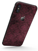 Grungy Black and Maroon Damask Pattern - iPhone X Skin-Kit