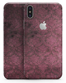 Grungy Black and Maroon Damask Pattern - iPhone X Skin-Kit
