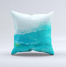 Grungy Blue Watercolor Surface ink-Fuzed Decorative Throw Pillow