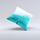 Grungy Blue Watercolor Surface ink-Fuzed Decorative Throw Pillow