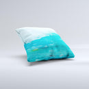 Grungy Blue Watercolor Surface ink-Fuzed Decorative Throw Pillow