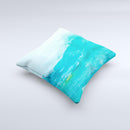 Grungy Blue Watercolor Surface ink-Fuzed Decorative Throw Pillow