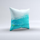 Grungy Blue Watercolor Surface ink-Fuzed Decorative Throw Pillow