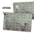 Grungy Blue and Tan Rococo Pattern - Premium Protective Decal Skin-Kit for the Apple Credit Card