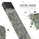Grungy Blue and Tan Rococo Pattern - Premium Decal Protective Skin-Wrap Sticker compatible with the Juul Labs vaping device