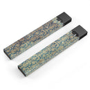 Grungy Blue and Tan Rococo Pattern - Premium Decal Protective Skin-Wrap Sticker compatible with the Juul Labs vaping device