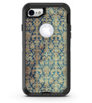 Grungy Blue and Tan Rococo Pattern - iPhone 7 or 8 OtterBox Case & Skin Kits