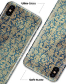 Grungy Blue and Tan Rococo Pattern - iPhone X Clipit Case