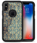 Grungy Blue and Tan Rococo Pattern - iPhone X OtterBox Case & Skin Kits