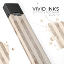 Grungy Brown Vertical Stripes - Premium Decal Protective Skin-Wrap Sticker compatible with the Juul Labs vaping device