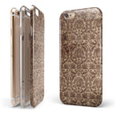 Grungy Brown and Tan Horizontal Rococo Pattern iPhone 6/6s or 6/6s Plus 2-Piece Hybrid INK-Fuzed Case