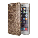 Grungy Brown and Tan Horizontal Rococo Pattern iPhone 6/6s or 6/6s Plus 2-Piece Hybrid INK-Fuzed Case