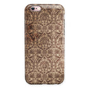 Grungy Brown and Tan Horizontal Rococo Pattern iPhone 6/6s or 6/6s Plus 2-Piece Hybrid INK-Fuzed Case
