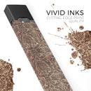 Grungy Brown and Tan Horizontal Rococo Pattern - Premium Decal Protective Skin-Wrap Sticker compatible with the Juul Labs vaping device