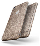 Grungy Brown and Tan Horizontal Rococo Pattern - Skin-kit for the iPhone 8 or 8 Plus