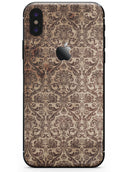 Grungy Brown and Tan Horizontal Rococo Pattern - iPhone X Skin-Kit
