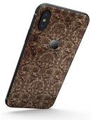 Grungy Brown and Tan Horizontal Rococo Pattern - iPhone X Skin-Kit