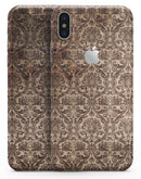 Grungy Brown and Tan Horizontal Rococo Pattern - iPhone X Skin-Kit