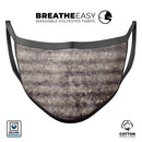Grungy Brown and Tan Vertical Stripes - Made in USA Mouth Cover Unisex Anti-Dust Cotton Blend Reusable & Washable Face Mask with Adjustable Sizing for Adult or Child