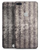 Grungy Brown and Tan Vertical Stripes - Skin-kit for the iPhone 8 or 8 Plus