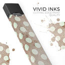 Grungy Brown and White Polka Dots - Premium Decal Protective Skin-Wrap Sticker compatible with the Juul Labs vaping device