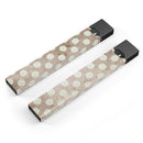 Grungy Brown and White Polka Dots - Premium Decal Protective Skin-Wrap Sticker compatible with the Juul Labs vaping device