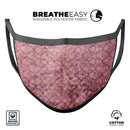 Grungy Burgundy Royal Pattern - Made in USA Mouth Cover Unisex Anti-Dust Cotton Blend Reusable & Washable Face Mask with Adjustable Sizing for Adult or Child
