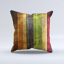 Grungy Color Stripes Ink-Fuzed Decorative Throw Pillow