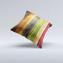 Grungy Color Stripes Ink-Fuzed Decorative Throw Pillow