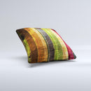 Grungy Color Stripes Ink-Fuzed Decorative Throw Pillow
