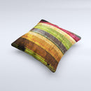 Grungy Color Stripes Ink-Fuzed Decorative Throw Pillow