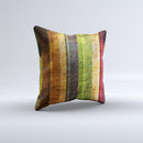 Grungy Color Stripes Ink-Fuzed Decorative Throw Pillow