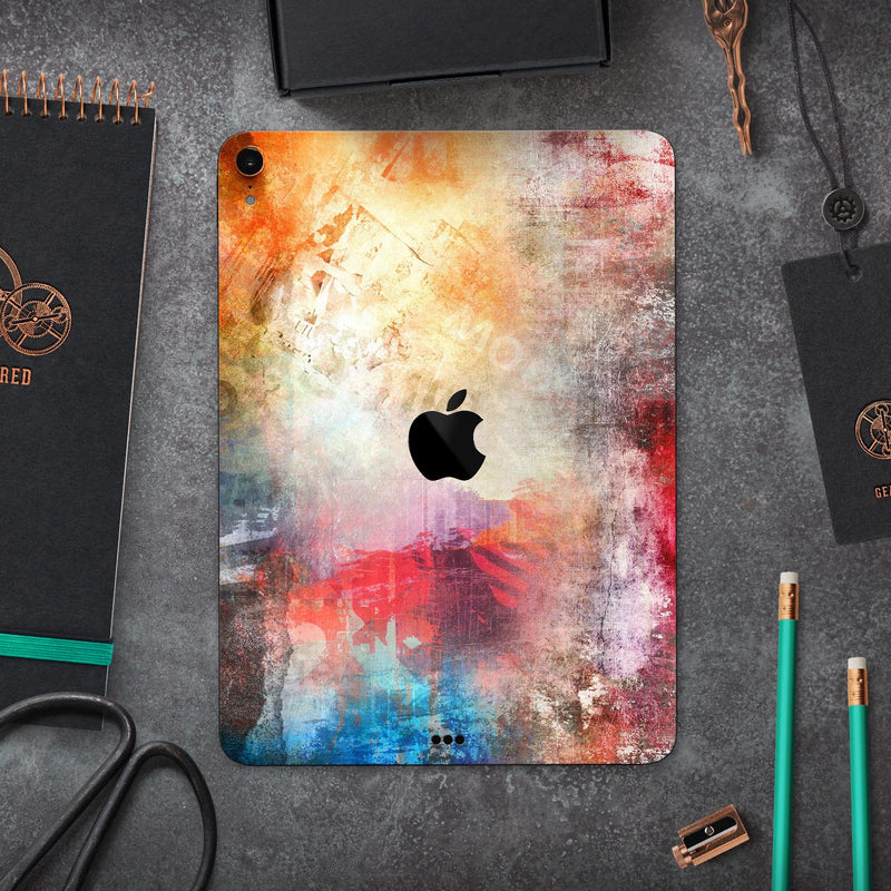 Grungy Colorful Faded Paint - Full Body Skin Decal for the Apple iPad Pro 12.9", 11", 10.5", 9.7", Air or Mini (All Models Available)